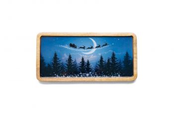 Rect Platter - Blue Santa