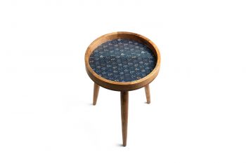 Side Table - Navy Flora