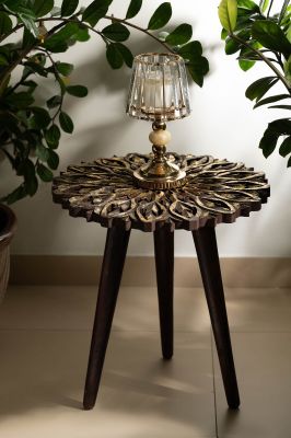 Side Table Carved Chestnut