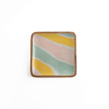 Square Plate - Pastel Waves