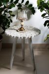 Side Table Carved White